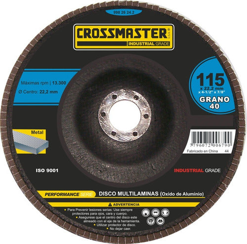 Crossmaster Multilayer Aluminum Oxide Disc 115x22.2mm 0