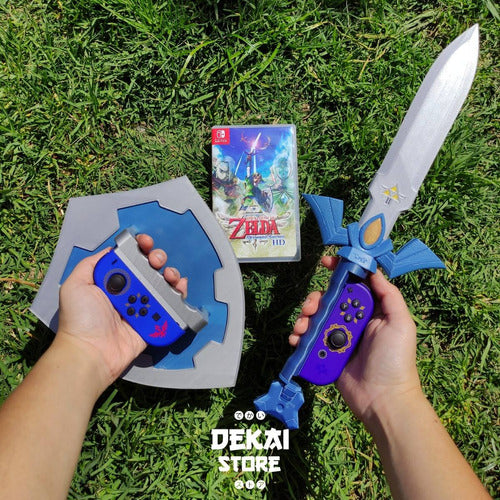 Dekaistore Zelda Nintendo Switch Master Sword and Hylian Shield Joycon Holders 1