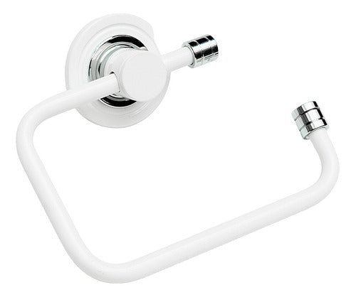 New Bath Accesorio Baño Porta Rollo Lujo 2007 Blanco Cromo 1