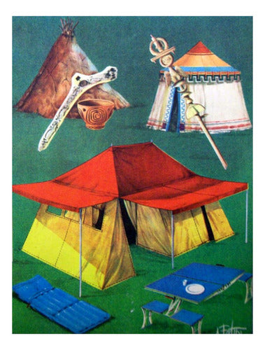 El Campamento - Camping - Historia - Lámina 45x30 Cm 1