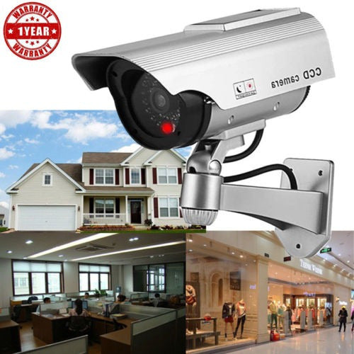 Dummy CCTV Solar Powered Security Camera with LED Night Vision 1