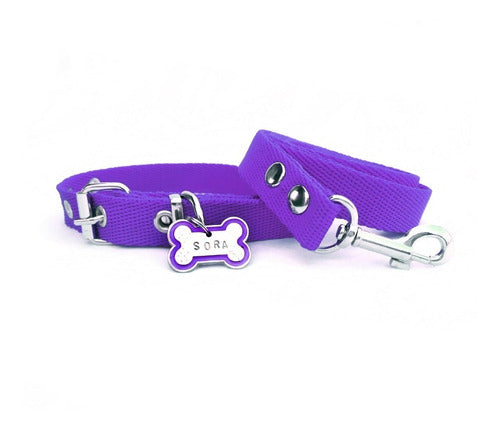 Mascopado Accesorios 2cm Solid Set Collar Leash Tag for Small and Medium Dogs 0