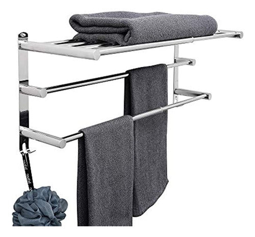 Lanliebao 3-Tier Shelf Towel Rack - Adjustable Bathroom Organizer 0