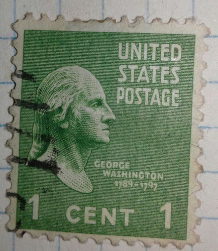 Sello United States Postage George Washington 1cent 1838-54 1