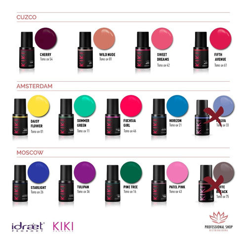 Esmaltes Semipermanentes Kiki Idraet Color Gel U-vled X 6 1