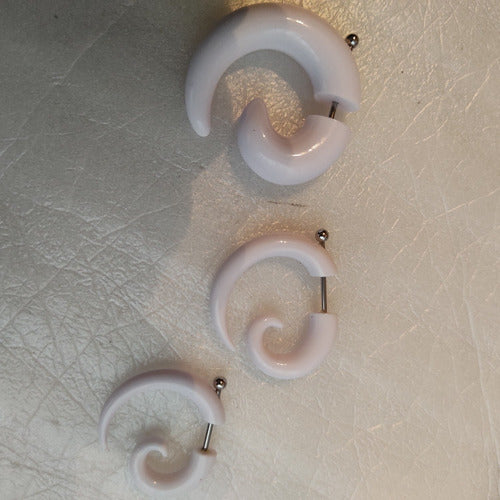 Acrylic Steel Spiral Fake Expander Horn Earrings Piercing 3-4 cm 135