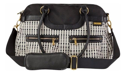 JJ Cole Bolso Maternal Satchel Black & Cream 1