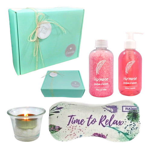 Relaxing Rose Aroma Gift Set for Ultimate Zen Experience - Gift Set Aroma Caja Regalo Box Rosas Kit Relax Zen N44 Relax