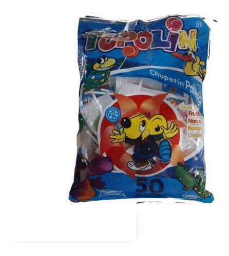 Topolin Fruit Flavored Lollipop x 50 Units Retro Candy 0