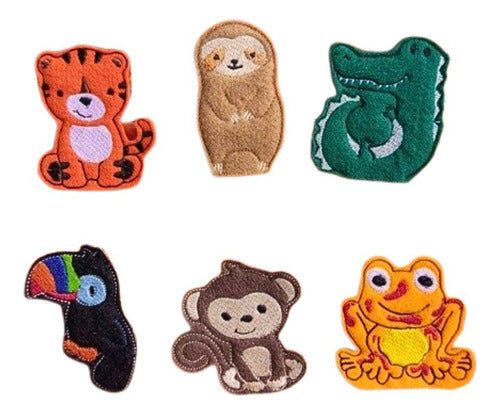 Goodies.Baires Finger Puppets, Jungle Animals x6 Embroidered 0