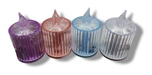 Set of 12 Acrylic Candles with 4 cm Light, Assorted Colors 0