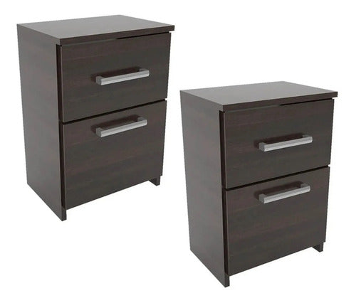 Muebles Orlandi Modern Nightstand Table 1 Drawer 1 Door Pack x2 Loft 0