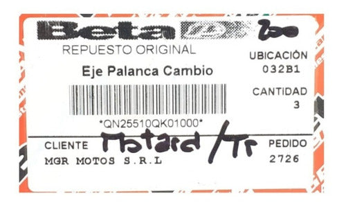 Beta Eje Selectora Cambio Marchas Beta Motard Tr 200 25510qk01000 2