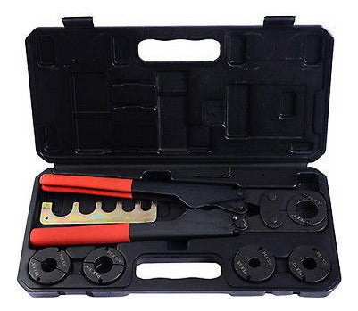 ROBUST BLACK AND RED MANUAL PEX PIPE CRIMPING TOOL KIT 1