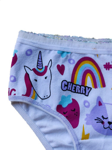 Cherry Girls' Culotte Underwear Pack of 4 with Fun Prints 4