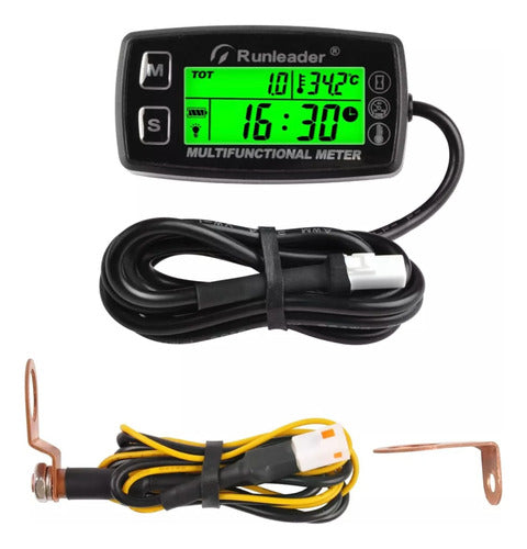 Runleader Hour Meter Tachometer RPM Temperature Gauge 0