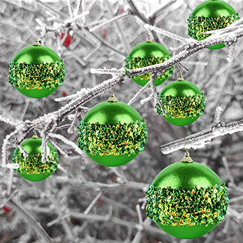4-Piece 4" Green Christmas Ball Ornaments Set 2
