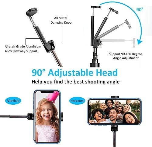 Vproof Selfie Stick Bluetooth, Aluminio Liviano, Todo Uno 5