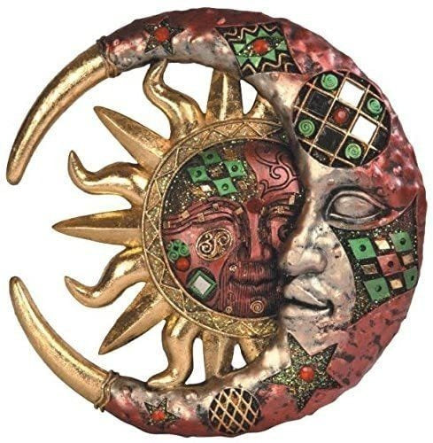 George S. Chen Imports Decorative Polyresin Wall Plaque - Sun and Moon 0