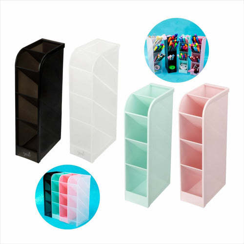 Desk Makeup Organizer with 5 Cubicles BRW: White 5