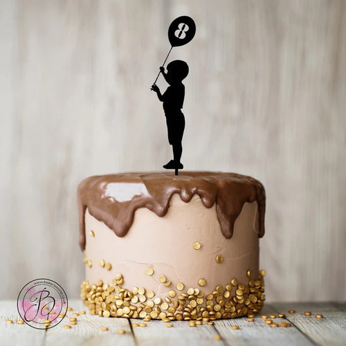 PATATA 3D Cake Topper Adorno Torta - Balloon for Boy/Girl with Custom Number 2