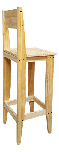 High Breakfast Bar Stool Solid Wood Removable Backrest 42