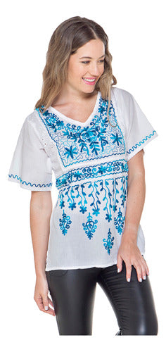 Patchouly Artesanias Blusa Camisola Camisa Bordada Hindu Artesanal Algodon 0187 1