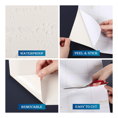 FunStick White Cream Peel and Stick Wallpaper 1