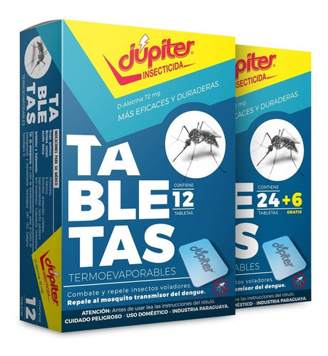 Tabletas Contra Mosquitos Jupiter Termoevaporables 24+6 2