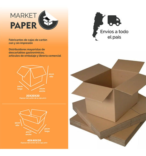 Market Paper 100 Kraft Bags 20x18x8 + 100 Kraft Bags 30x22x10 with Handle 4