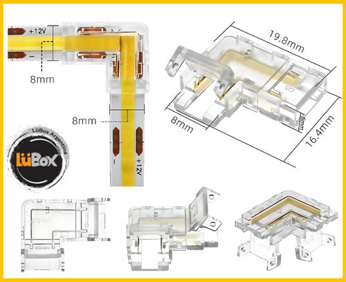 Corner L Connector Buckle for 8mm x 10 Units COB LED Strip 2