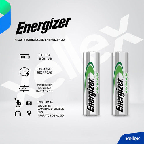 Energizer 8 X Rechargeable AA NiMH 2000 mAh Batteries 3