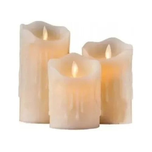 LED CANDLE LIGHT Set of 3 Warm LED Flame Effect Candles Battery Operated 0