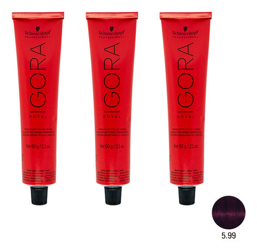 Schwarzkopf Igora Royal Kit X3 Hair Dye Shade 5.99 X 60gr 0