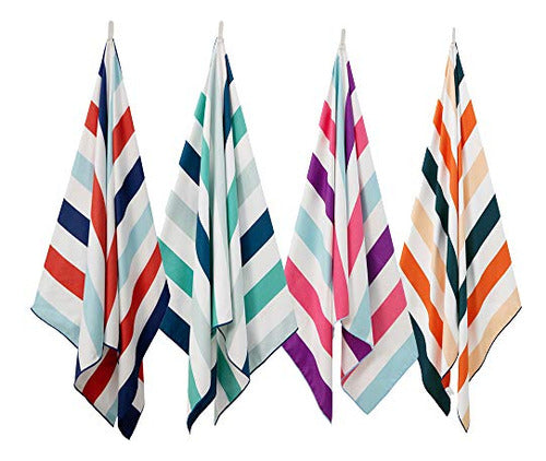 Exclusivo Mezcla Large Microfiber Beach Towel - Pack of 4 0