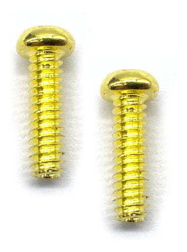 2 Parafuso Dourado Aço Chave Seletora Guitarra 3,5x6,3x12 Mm 5