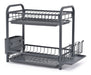 Two-Tier Dish Drainer with Cutlery Holder - Black 0