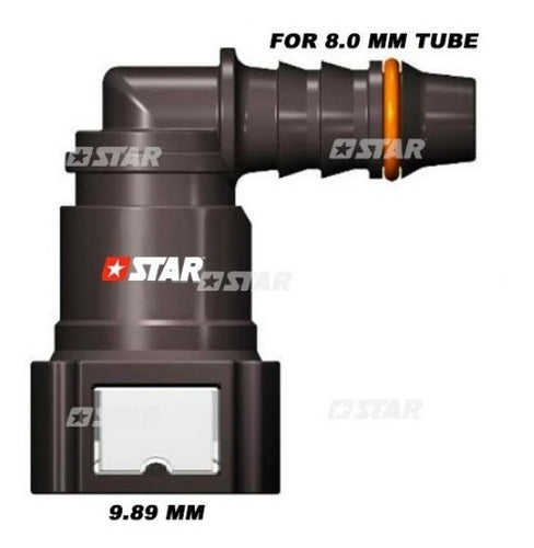 Enginepro Conector 10 Mm Acople Rápido A 90° P/ Manguera Combustible 1