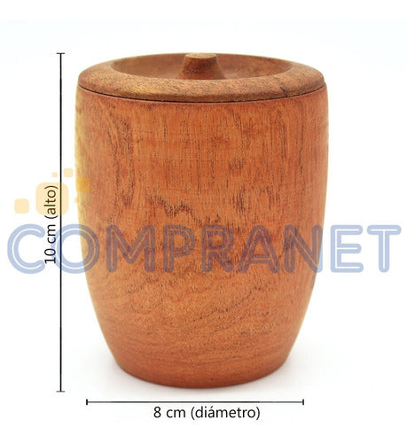 Compranet Small Sugar Bowl Made of Algarrobo Wood, 8 Cm Diameter - 11618 2