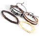 4-In-1 Brown Leather Bracelet Set 2