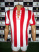 Classic Red and White Retro Style Piqué Shirt with Drawstring 1