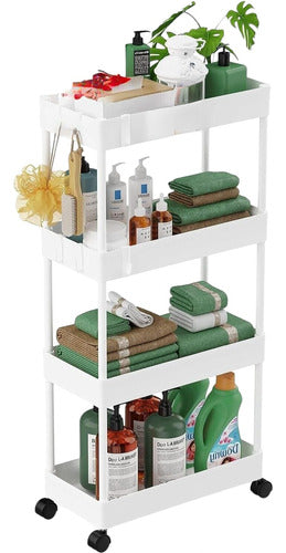 Premium 4-Shelf Bathroom Organizer Cart with Wheels 0