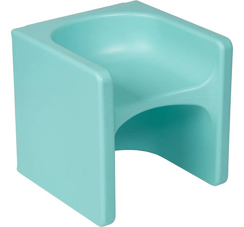 Ecr4kids Tri-me Cube Aqua Plastic Chair 0