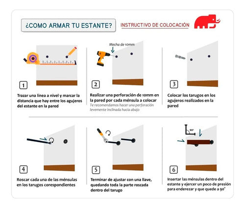 Mamut Kit 3 Estante Flotante Repisa Ménsula Invisible 40 60 80cm 4