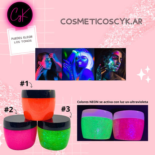 COSMETICOSCYK.AR Fluo UV Neon Makeup Paints for Face and Body Party 1