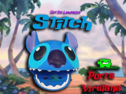 Stitch Porta Esponja,virulana Y Dispenser Detergente 4