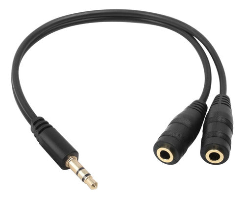 Cable 3.5 Auxiliar 2 Hembras 1 Macho (Ideal P 2 Auriculares) 0