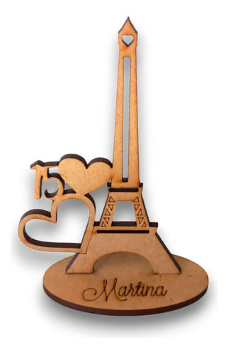 lasARTE Combo of 25 Eiffel Tower Souvenirs with 2 Hearts, 10cm MDF 0