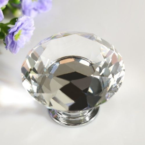 HK13 4PCS/LOT Clear Crystal Glass Door Knobs 2