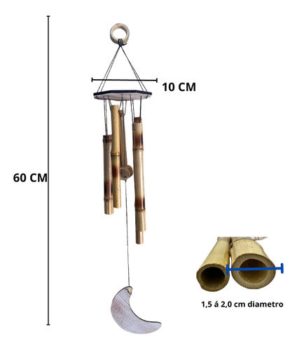 Mensageiro Dos Ventos Sinos Feng Shui Bambu 60 Cm 3